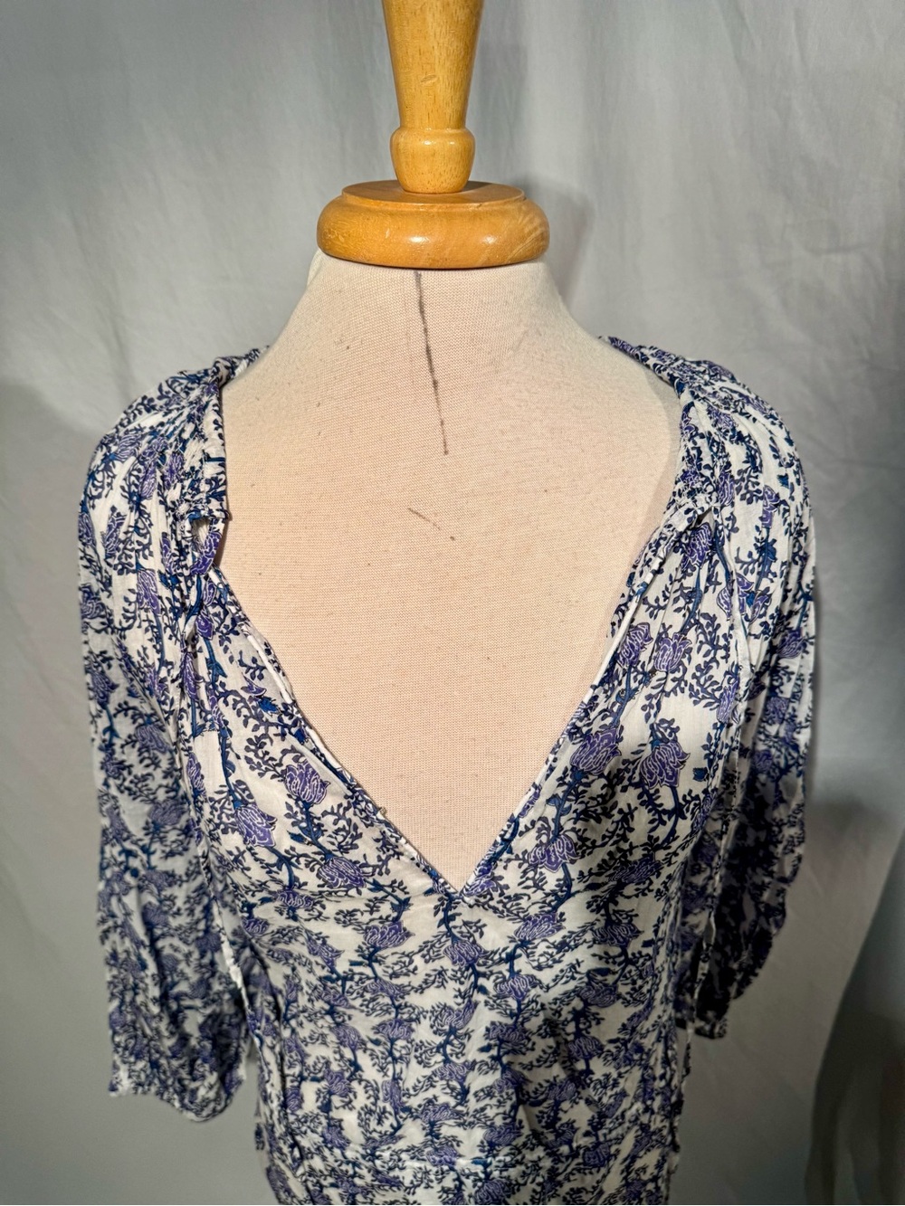 ISABEL MARANT ETOILE V-NECK LONG SLEEVES FLORAL DRESS